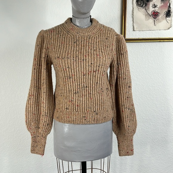 French Connection Natalya Ribbed Sweater Camel Multicolor - Picture 1 of 11